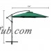 Baner Garden 10' CA-2001G Offset Hanging Patio Adjustable Polyester UV Umbrella Freestanding Outdoor Parasol Cantilever with Crank Lift, Green   569682328